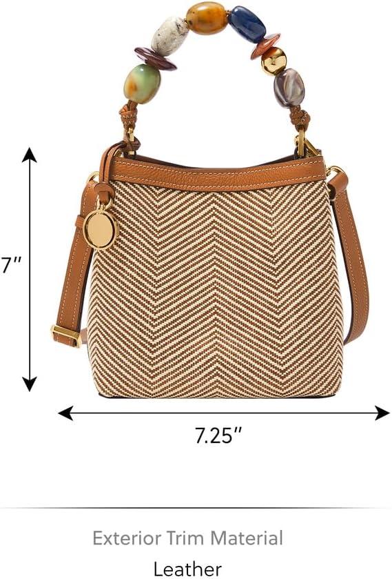 imageFossil Jessie Small Bucket Crossbody BagChevron Straw