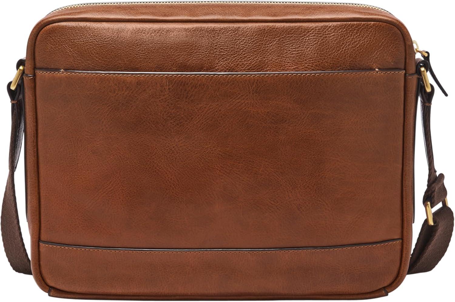 imageFossil Leather or Fabric Courier Messenger Bag for MenBennet Brown