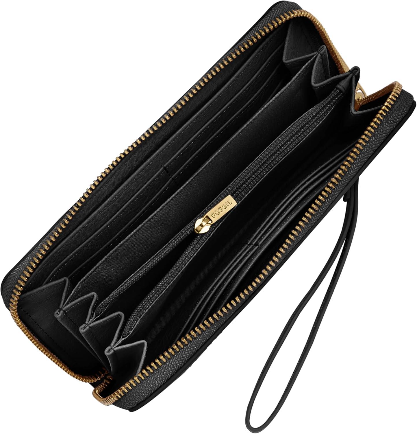 imageFossil Logan Zip Around Clutch Wallet NebulaBlack