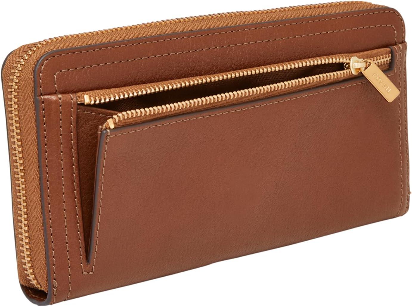 imageFossil Logan Zip Around Clutch Wallet NebulaBrown