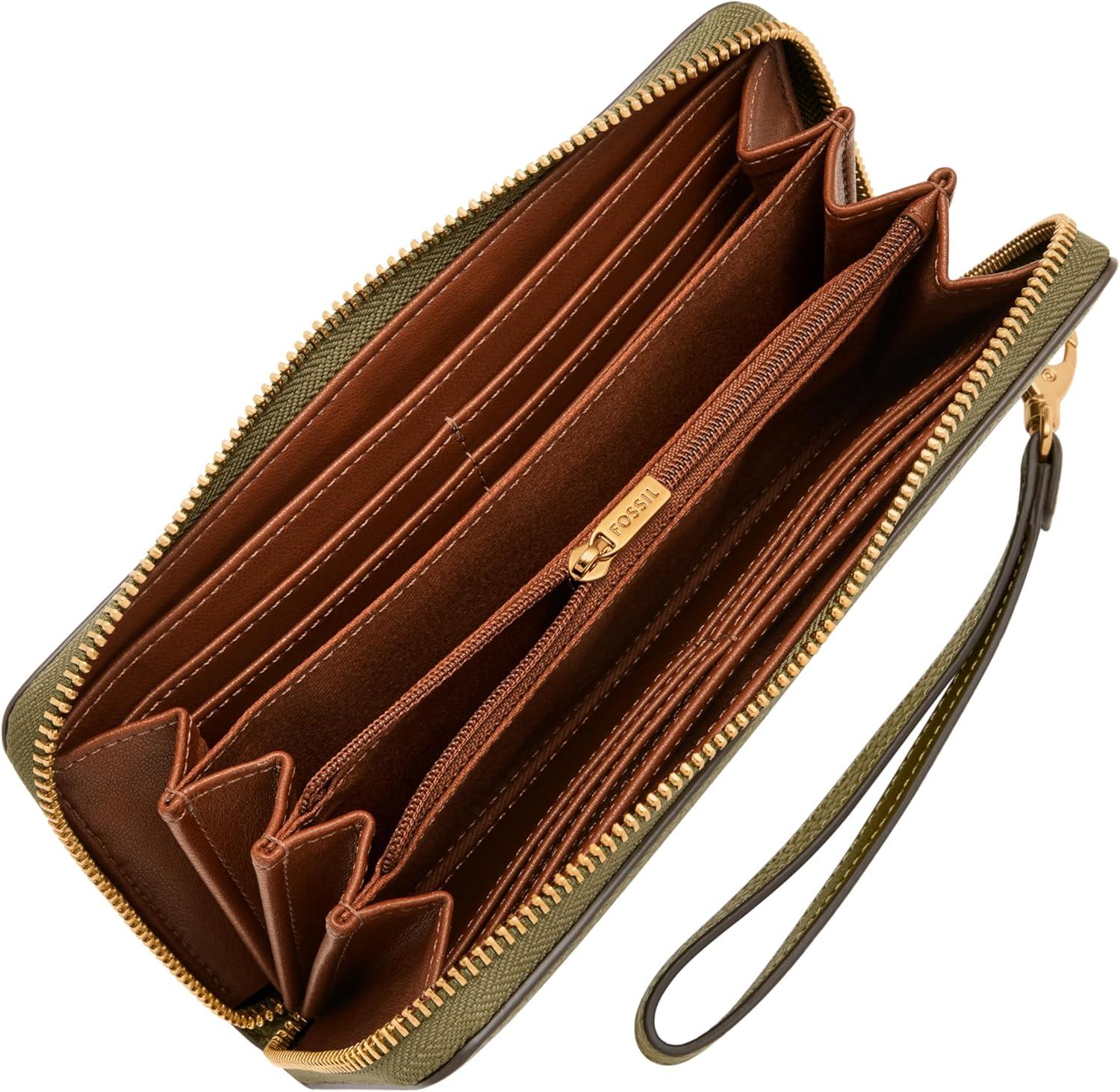 imageFossil Logan Zip Around Clutch Wallet NebulaDesert Olive