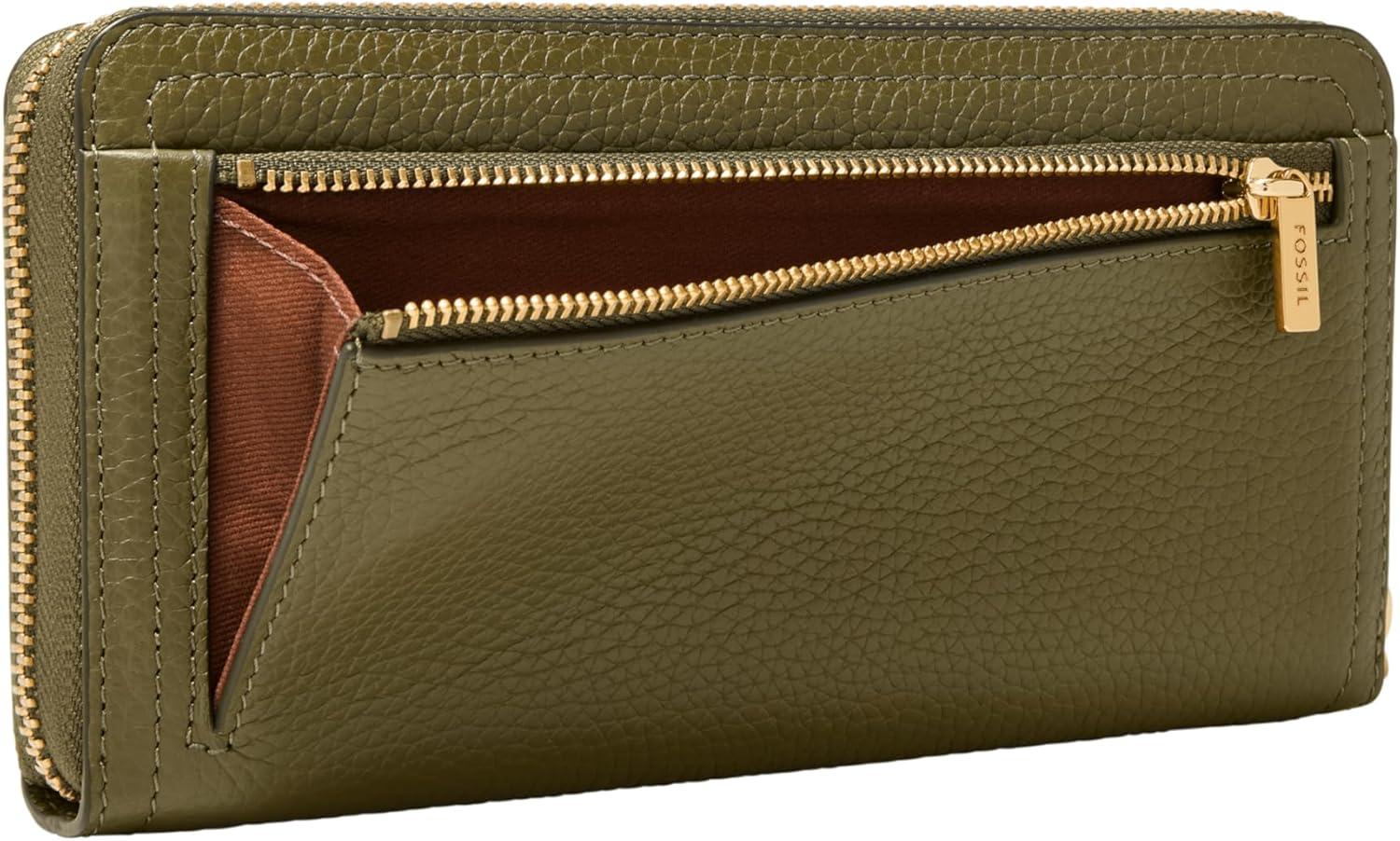 imageFossil Logan Zip Around Clutch Wallet NebulaDesert Olive