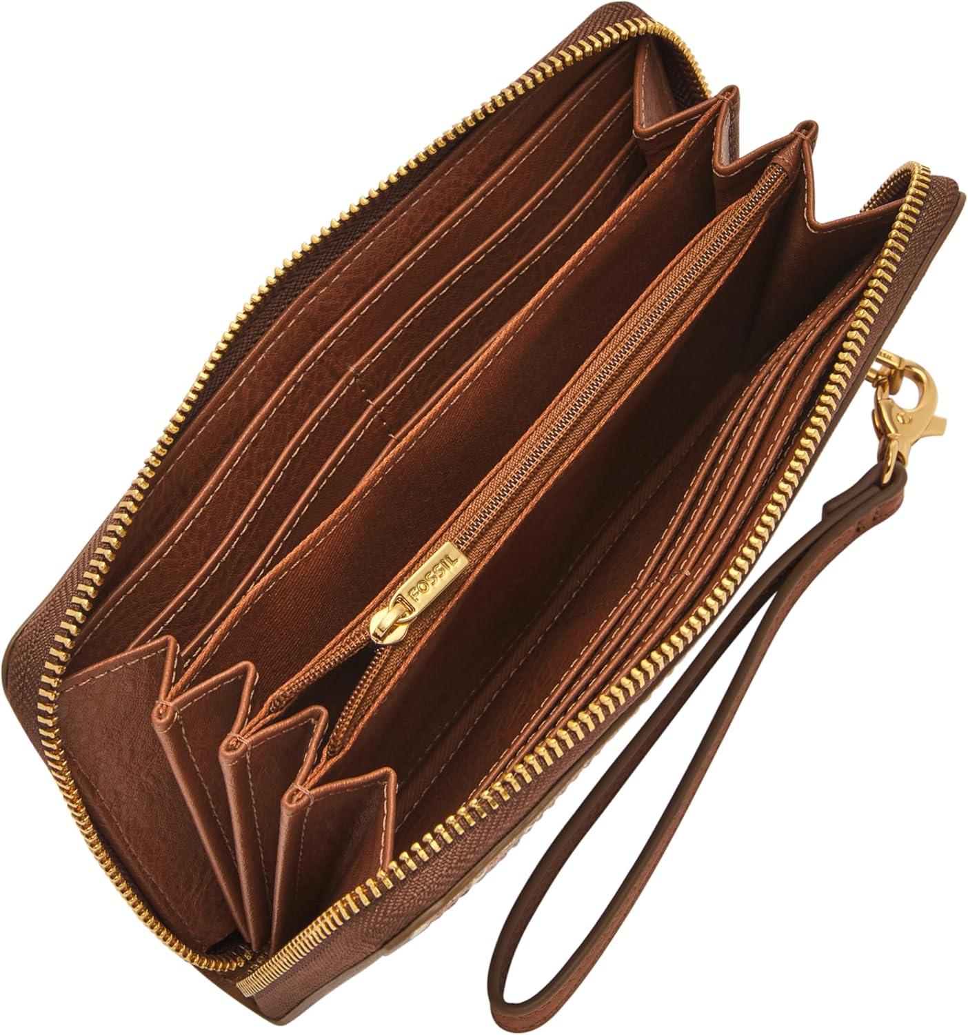 imageFossil Logan Zip Around Clutch Wallet NebulaNeutral Woven Print