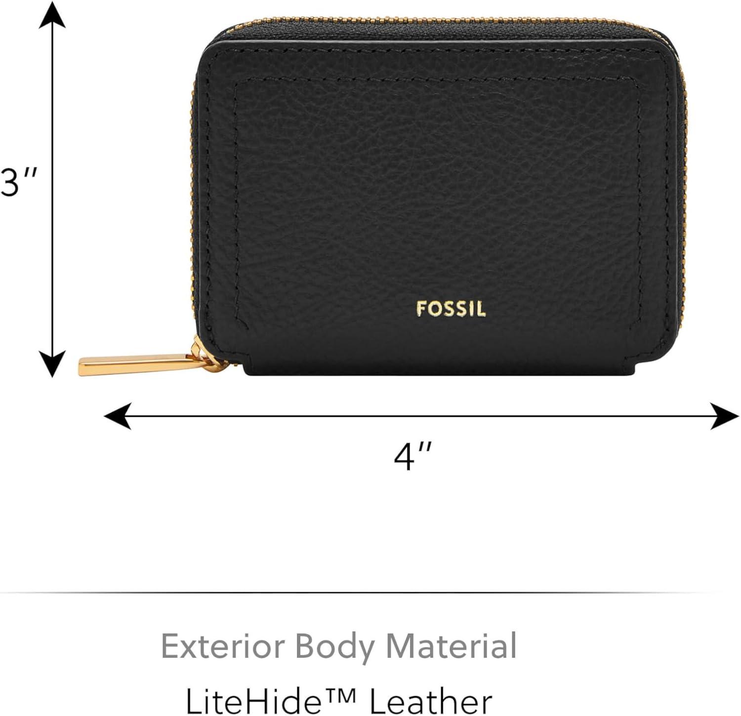 imageFossil Logan Zip Card Case Black with KeychainBlack