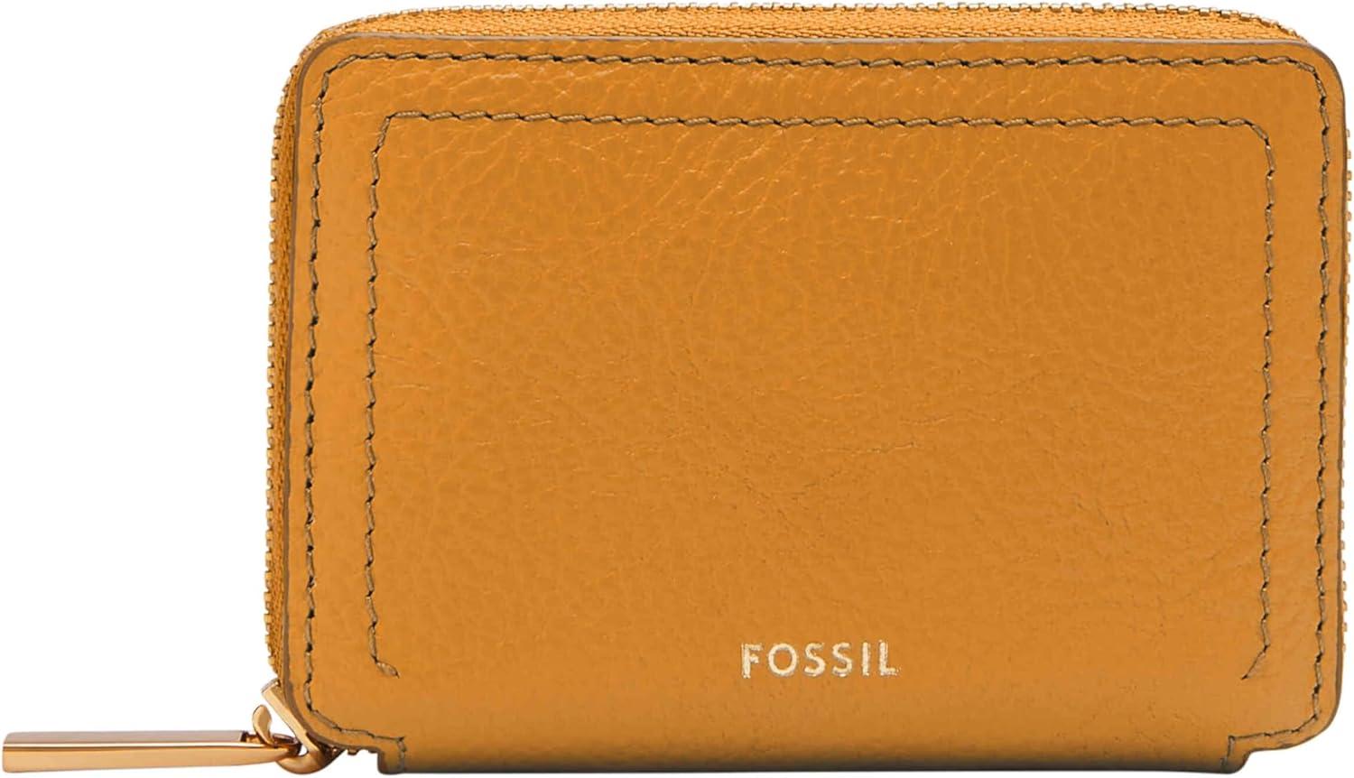 imageFossil Logan Zip Card Case Black with KeychainOchre