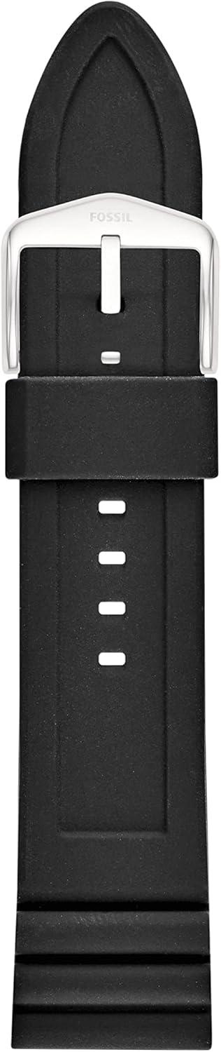 imageFossil Mens 22mm Dark Brown LiteHide Leather Watch BandBlack SiliconeSilver