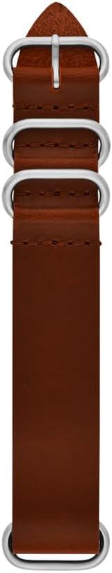 imageFossil Mens 22mm Dark Brown LiteHide Leather Watch BandBrownSilver