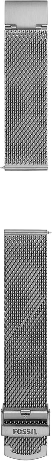 imageFossil Mens 22mm Dark Brown LiteHide Leather Watch BandSmoke Mesh