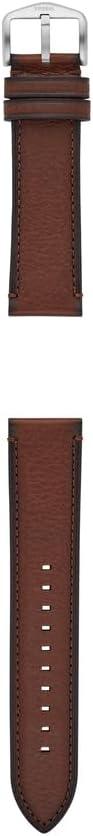 imageFossil Mens 22mm Dark Brown LiteHide Leather Watch BandWhiskey Brown LeatherSilver