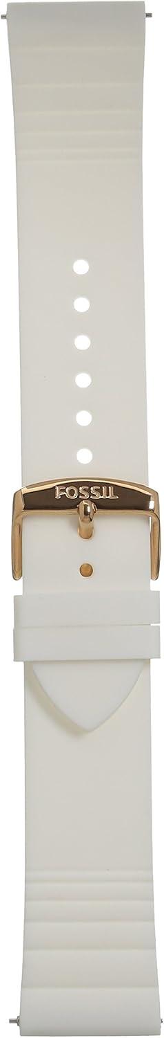 imageFossil Mens 22mm Dark Brown LiteHide Leather Watch BandWhite SiliconeRose Gold