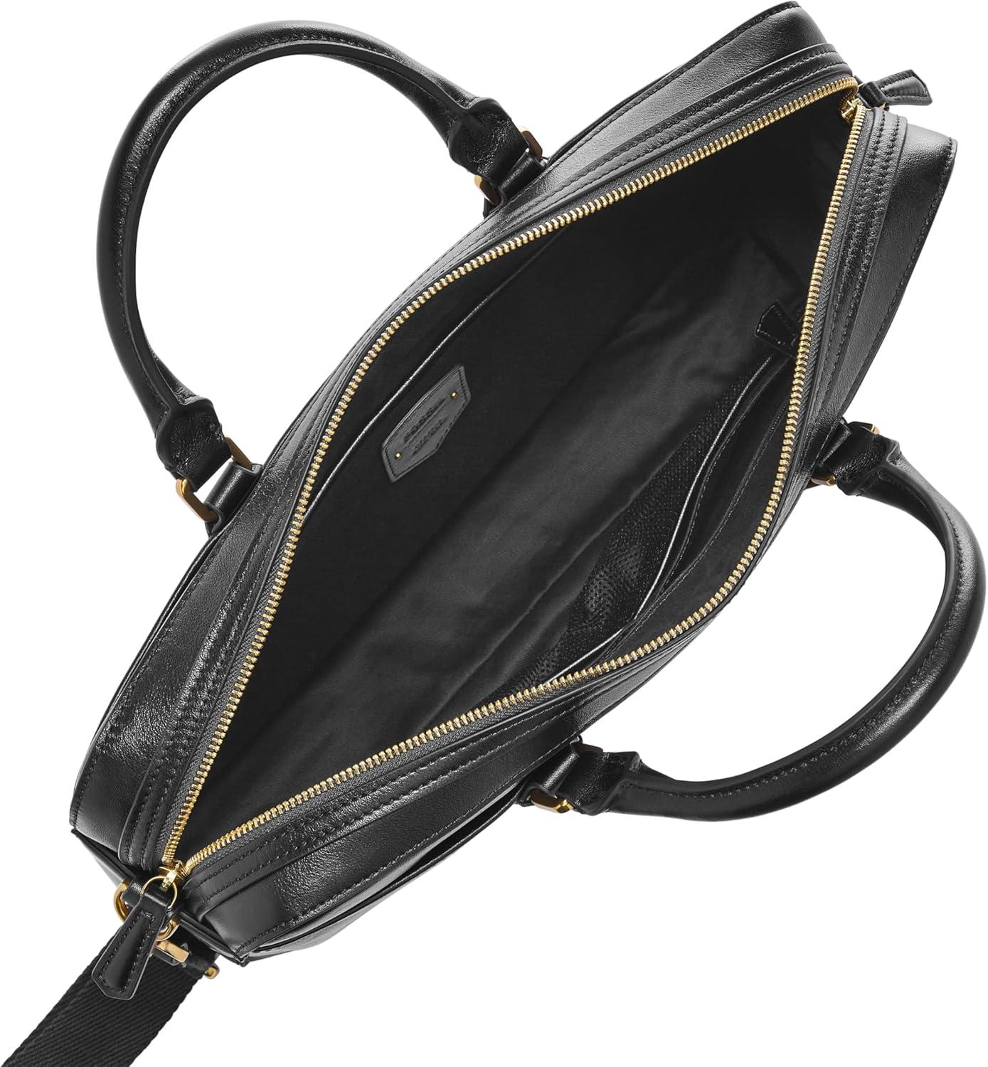 imageFossil Mens Asher Leather Messenger Laptop BagAsher Black Leather