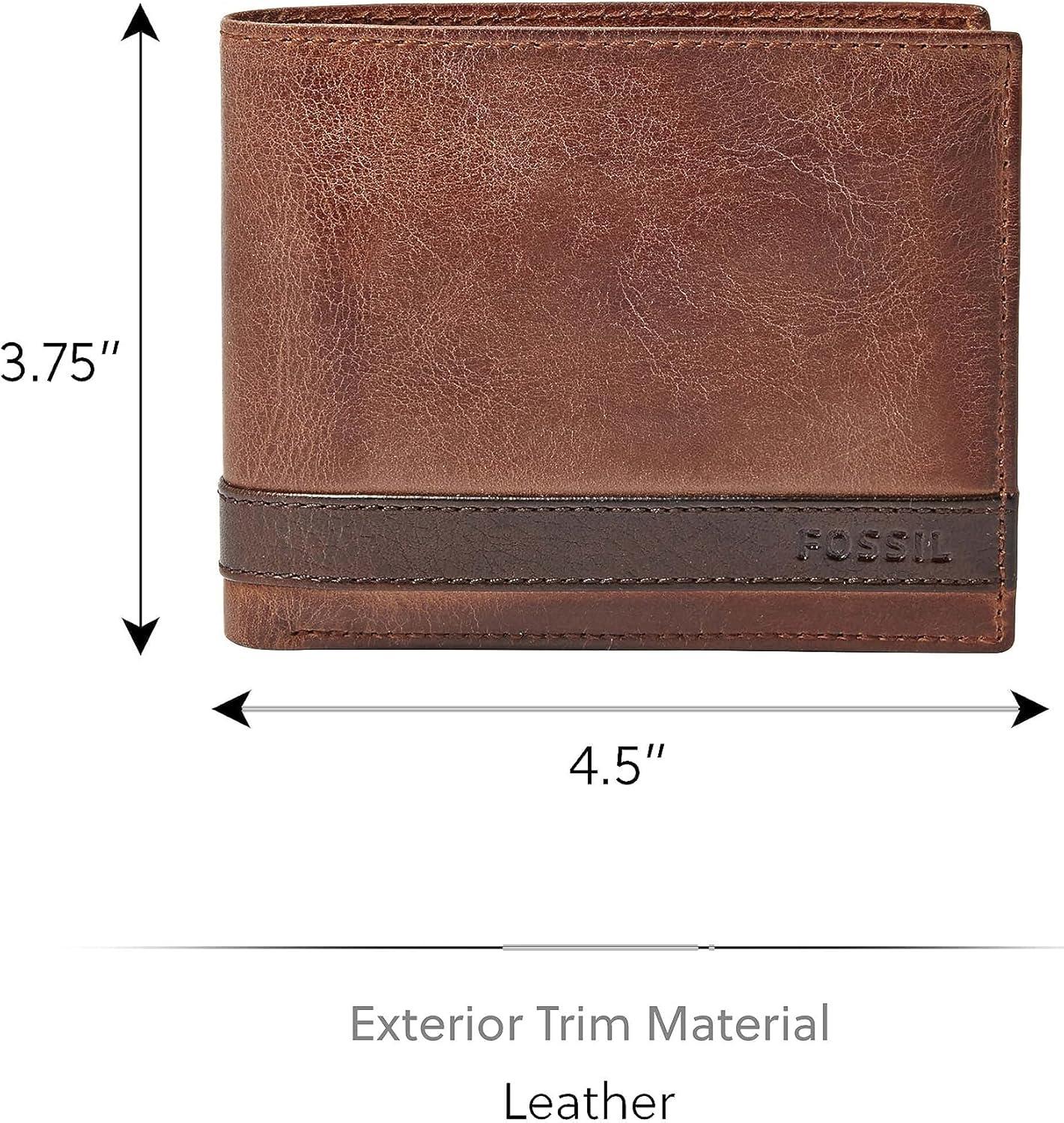 imageFossil Mens Bifold Coin Pocket WalletQuinn Brown