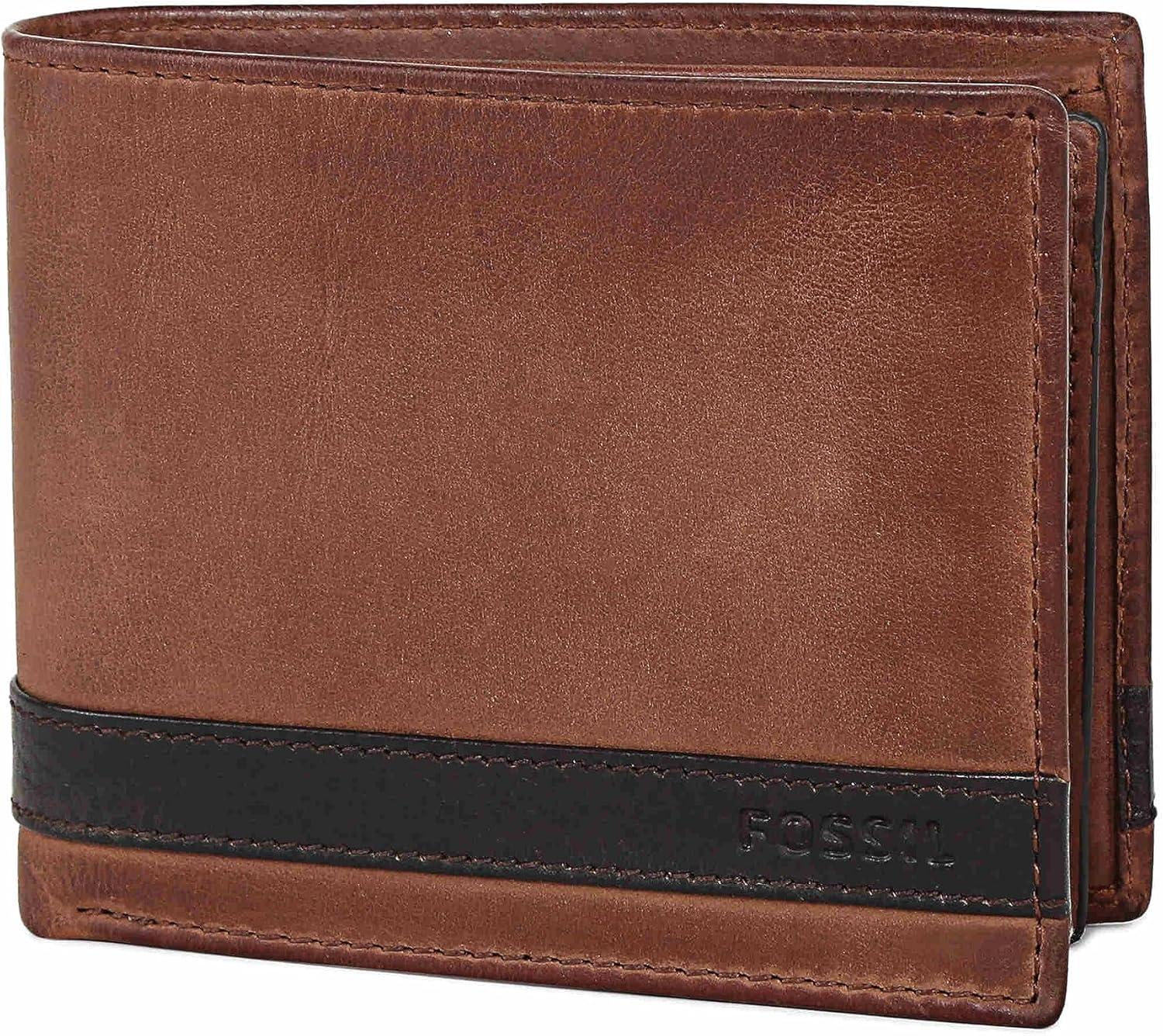 imageFossil Mens Bifold Coin Pocket WalletQuinn Brown