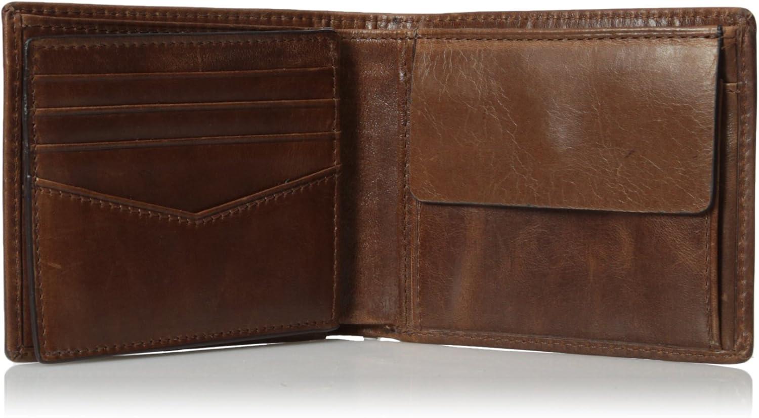 imageFossil Mens Bifold Coin Pocket WalletRyan Dark Brown