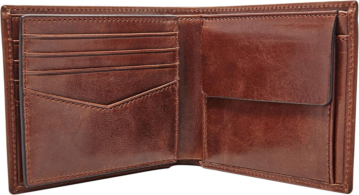 imageFossil Mens Bifold Coin Pocket WalletRyan Dark Brown
