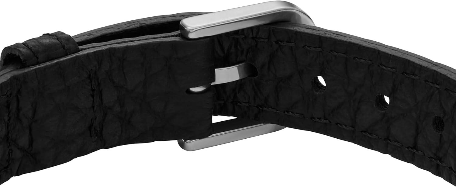 imageFossil Mens Casual Stainless Steel and Genuine Leather Bracelet for MenBlackSilver Multi Braided