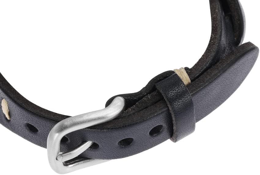 imageFossil Mens Casual Stainless Steel and Genuine Leather Bracelet for MenNavy Blue