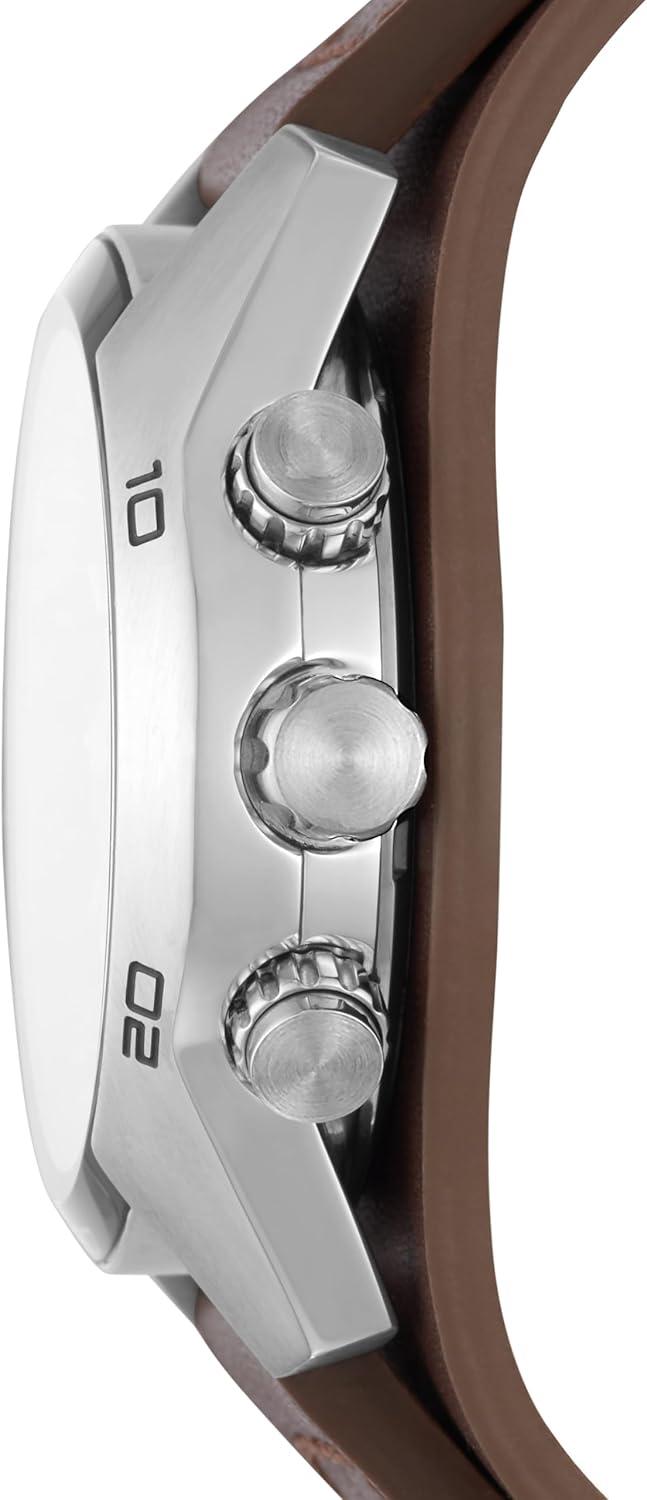 imageFossil Mens Coachman Quartz Stainless Steel and Leather Chronograph WatchBrown
