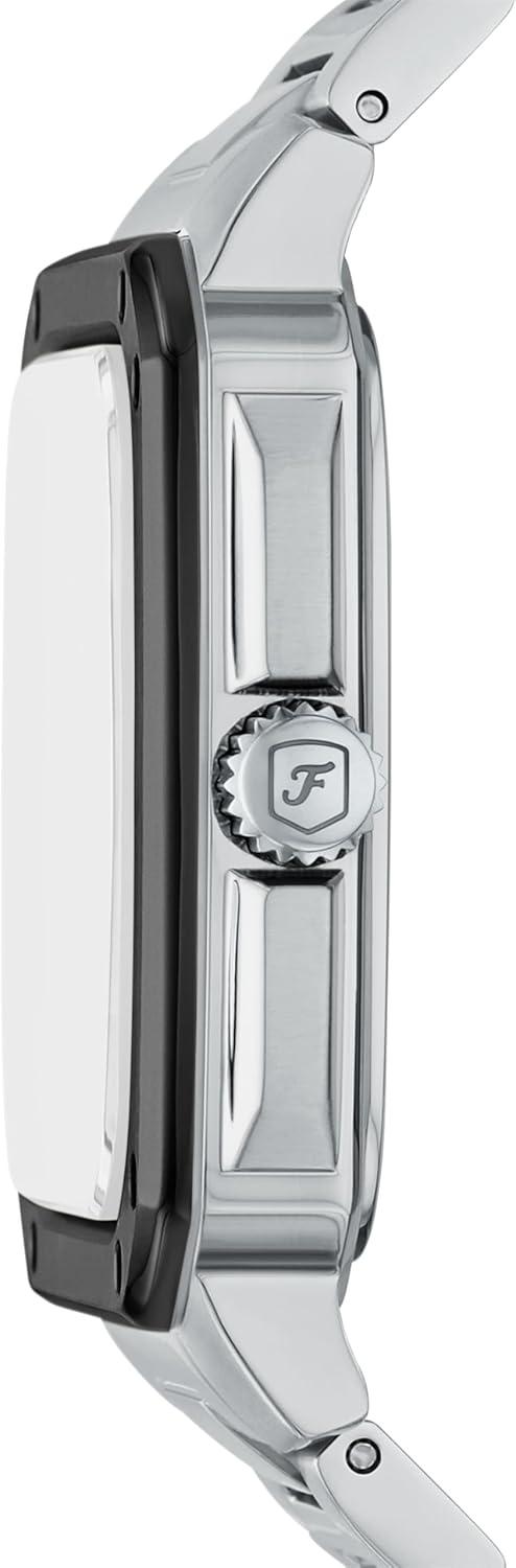imageFossil Mens Crosby ThreeHand Date Stainless Steel WatchSilverBlack