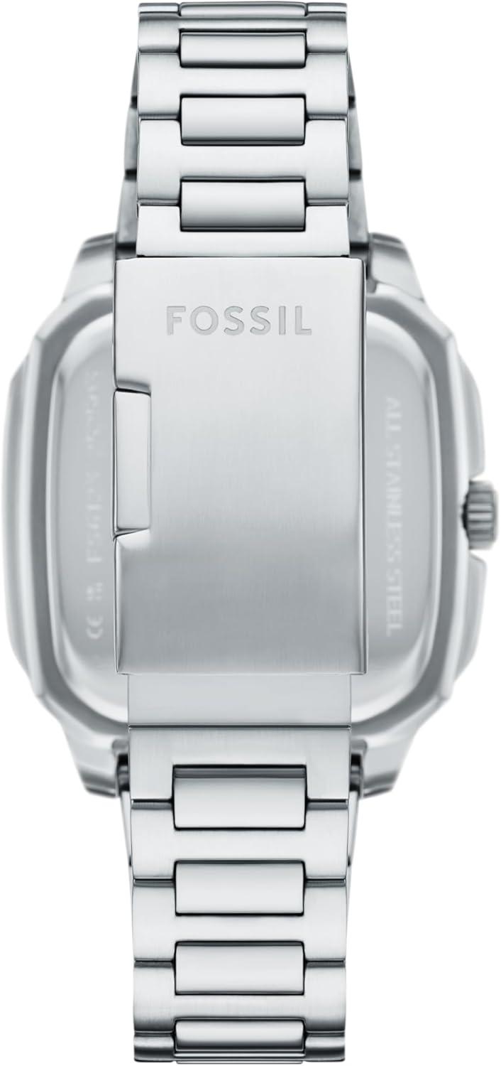 imageFossil Mens Crosby ThreeHand Date Stainless Steel WatchSilverBlue