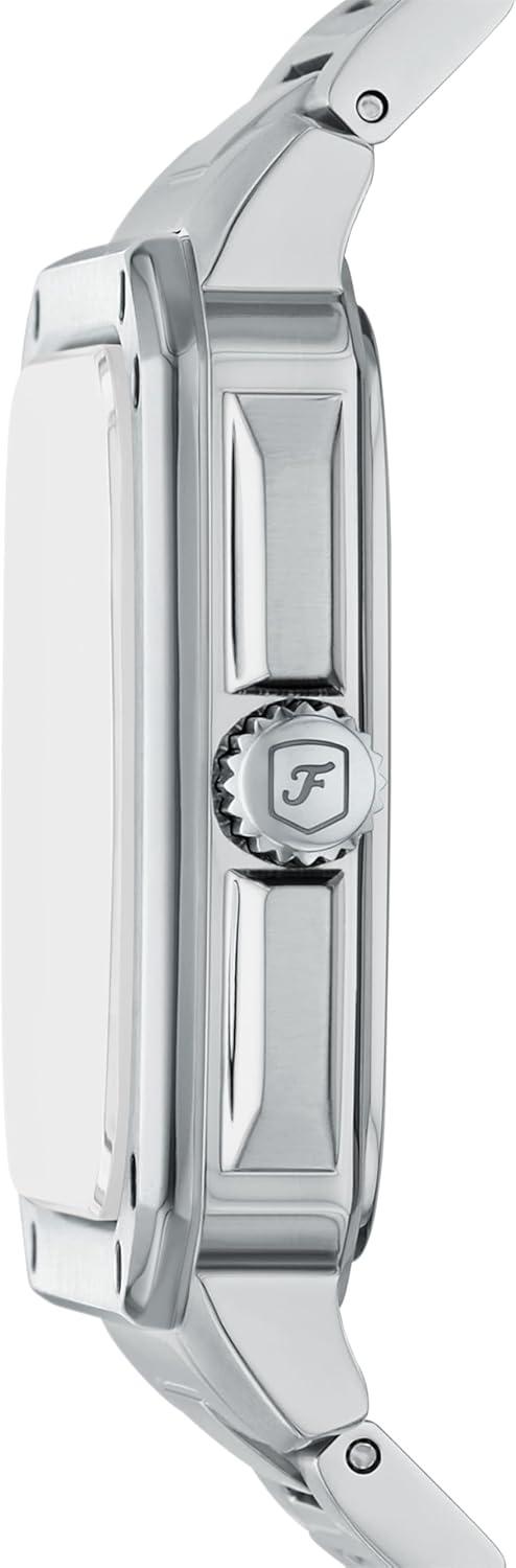 imageFossil Mens Crosby ThreeHand Date Stainless Steel WatchSilverBlue