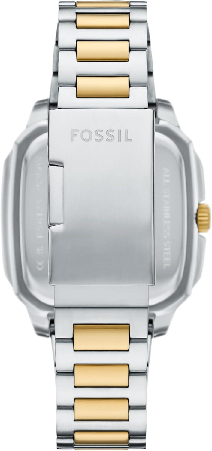imageFossil Mens Crosby ThreeHand Date Stainless Steel WatchSilverGoldBlack