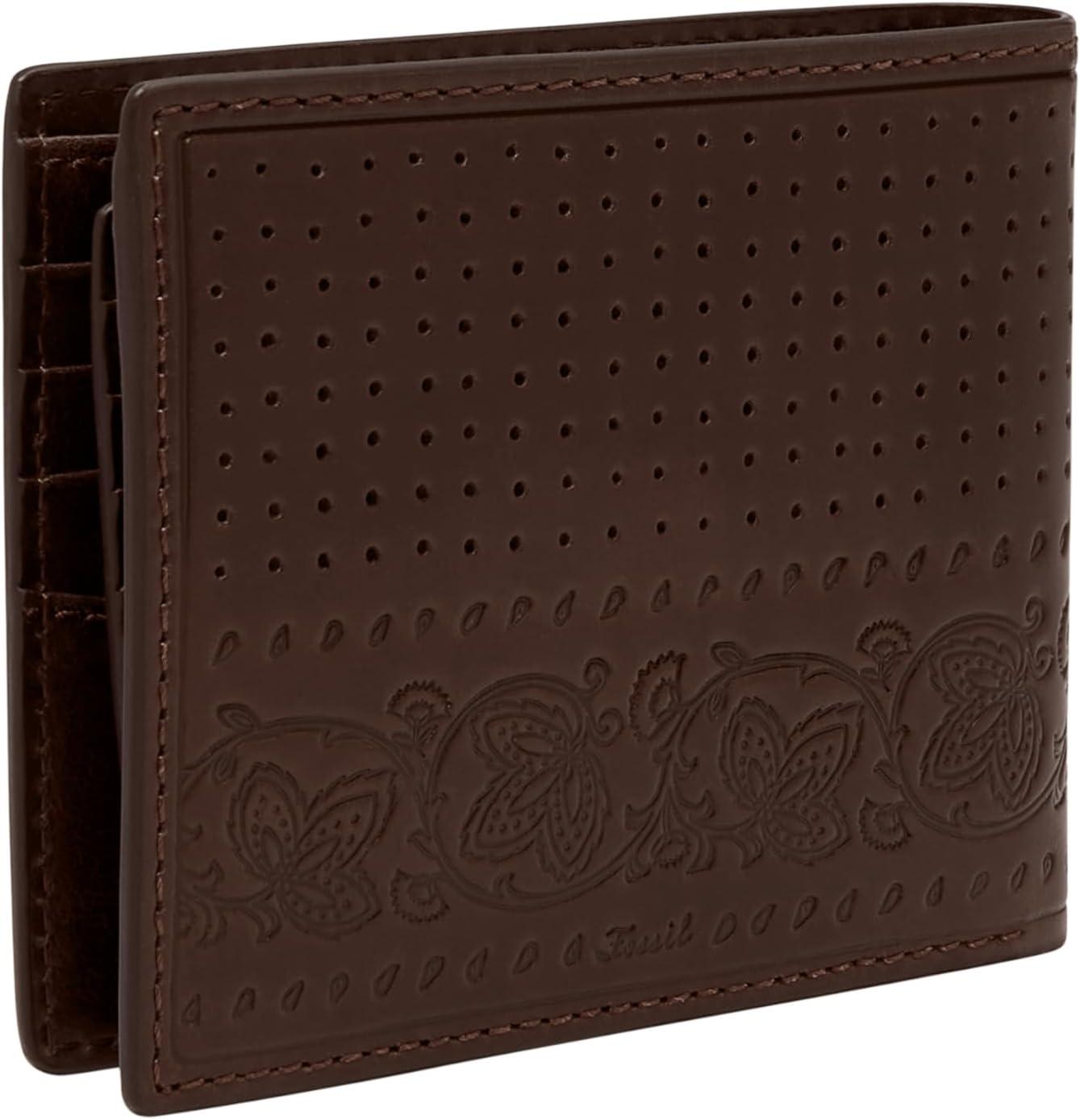 imageFossil Mens Derrick Bifold Coin Pocket WalletBrown Bandana
