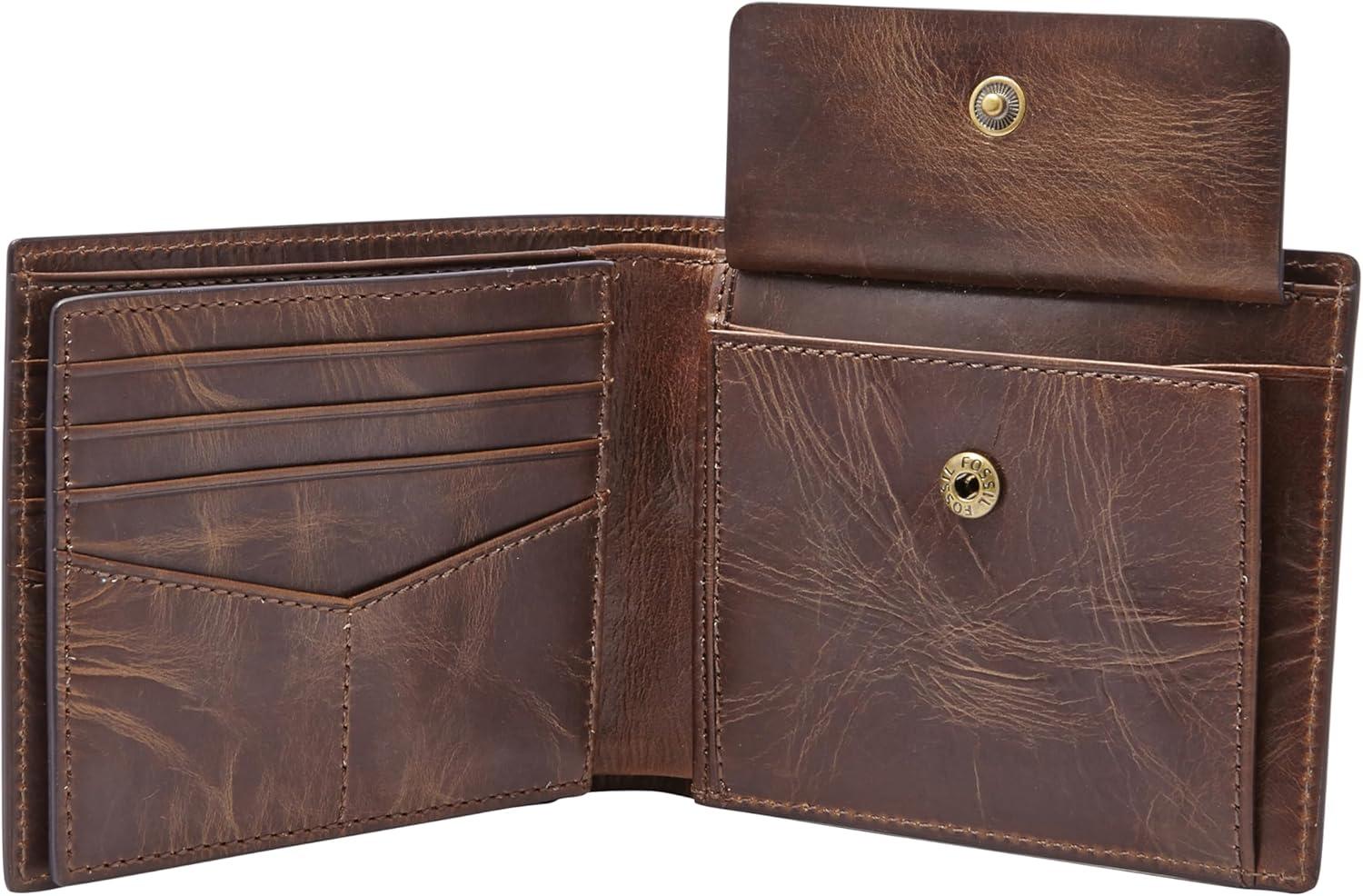 imageFossil Mens Derrick Bifold Coin Pocket WalletDark Brown