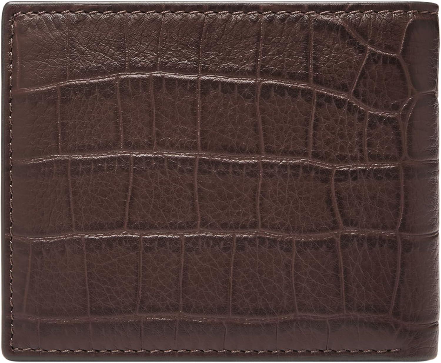 imageFossil Mens Derrick Bifold Coin Pocket WalletDerrick Mink Croco