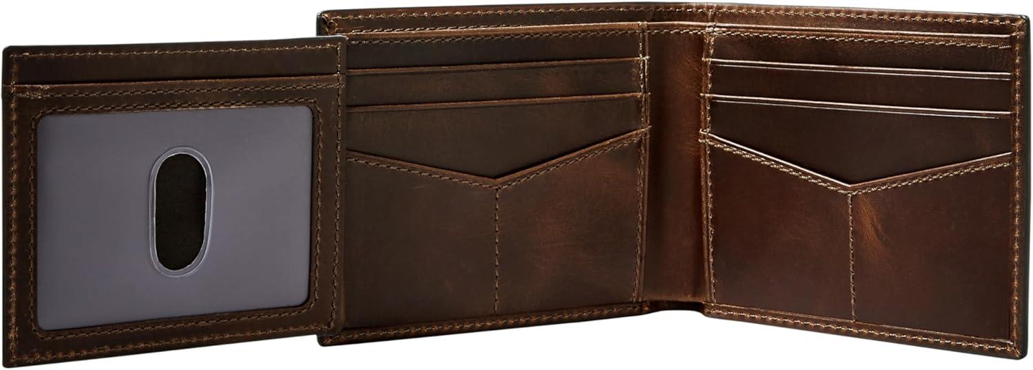 imageFossil Mens Derrick Bifold Flip ID WalletBrown Belt Set