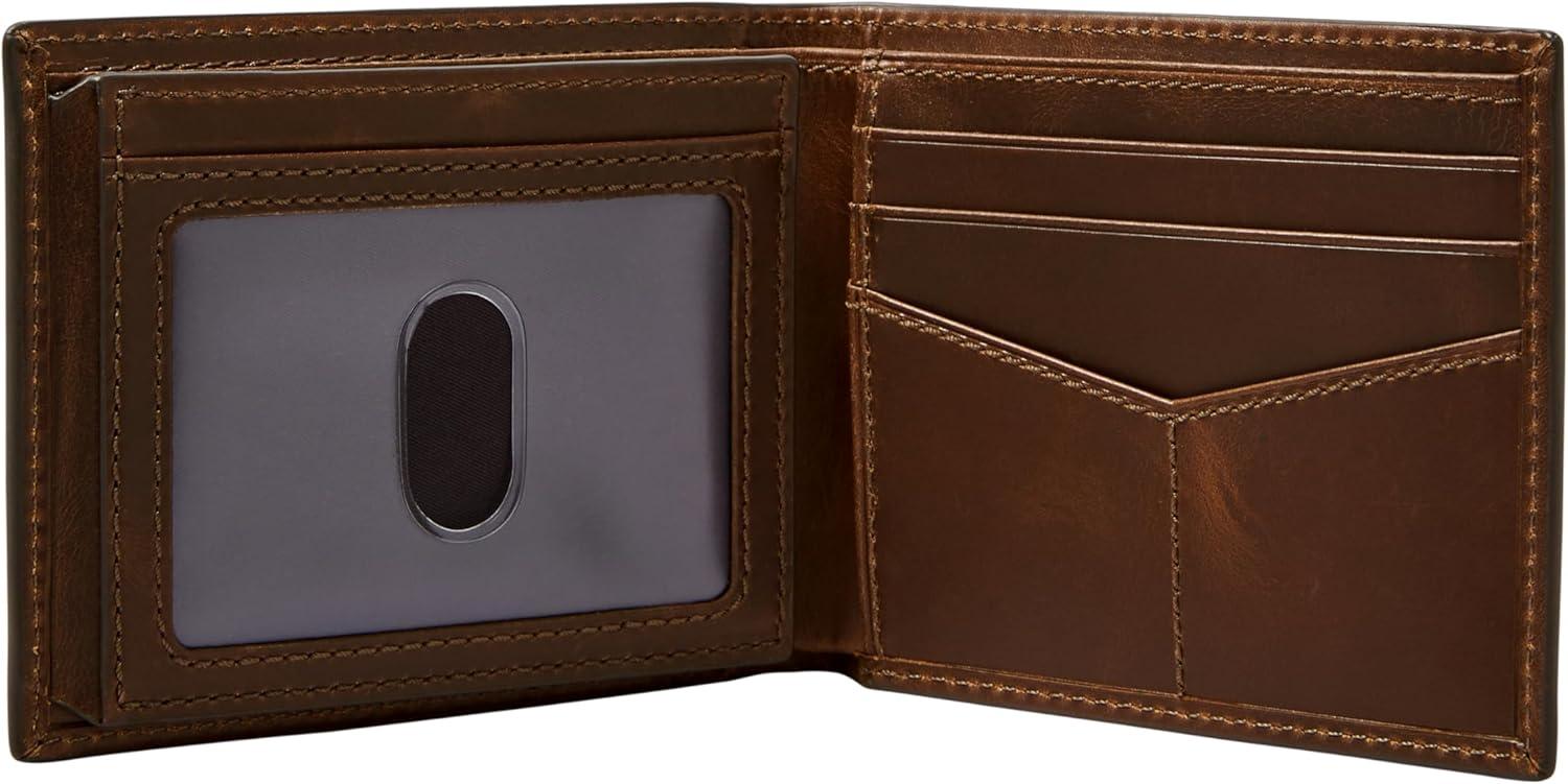 imageFossil Mens Derrick Bifold Flip ID WalletBrown Belt Set