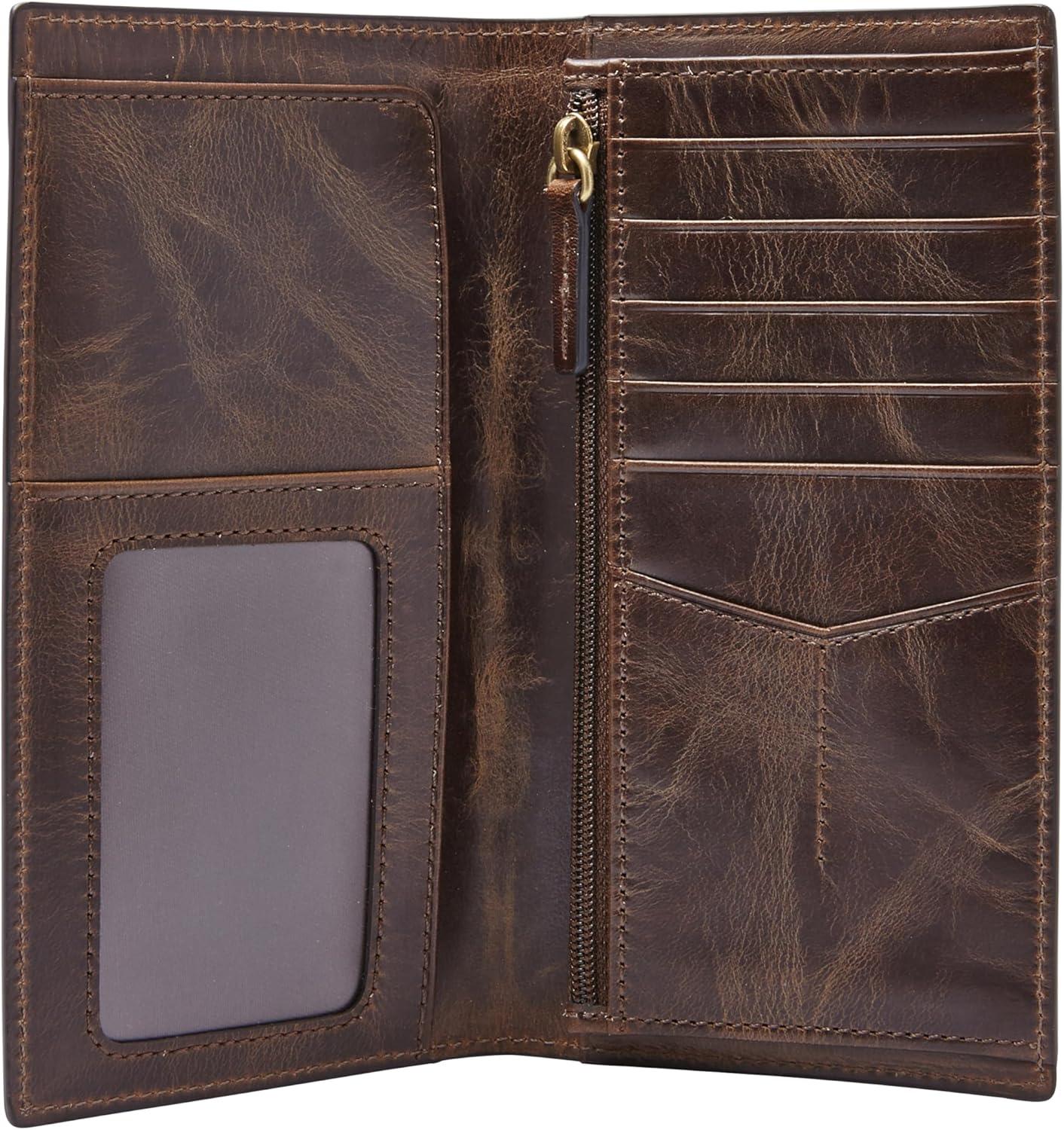 imageFossil Mens Derrick Checkbook WalletDerrick Dark Brown