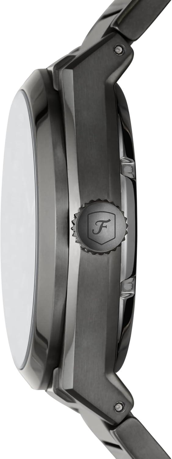 imageFossil Mens Everett Automatic Stainless Steel ThreeHand WatchSmoke Gray