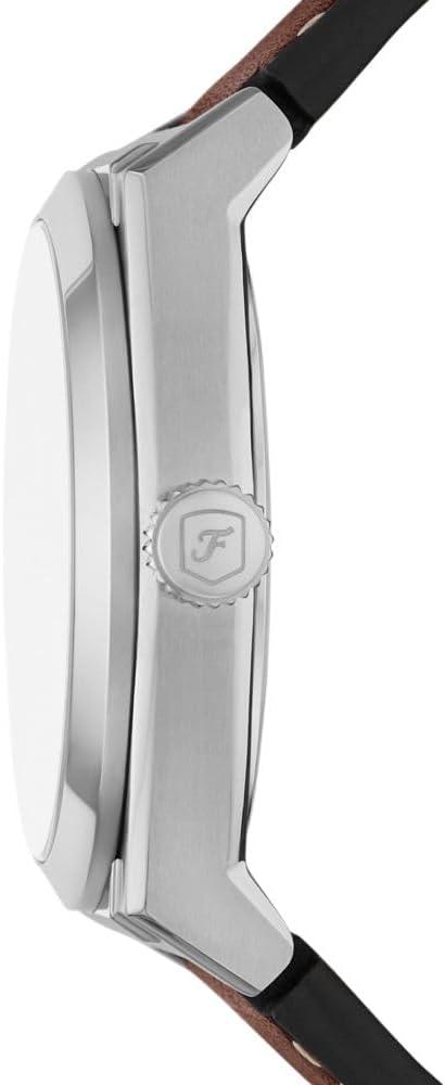 imageFossil Mens Everett Quartz Stainless Steel ThreeHand WatchBrown LeatherSilverGreen Gift Set