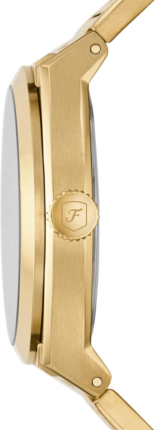 imageFossil Mens Everett Quartz Stainless Steel ThreeHand WatchGold