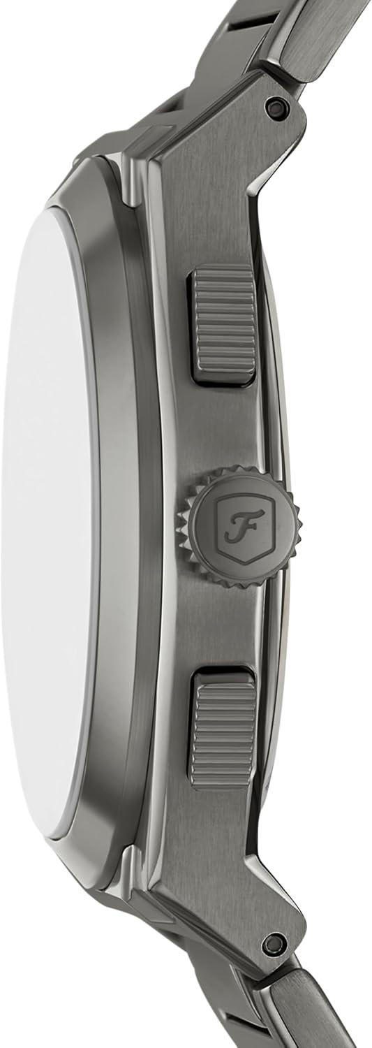 imageFossil Mens Everett Quartz Stainless Steel ThreeHand WatchGunmetal Chrono