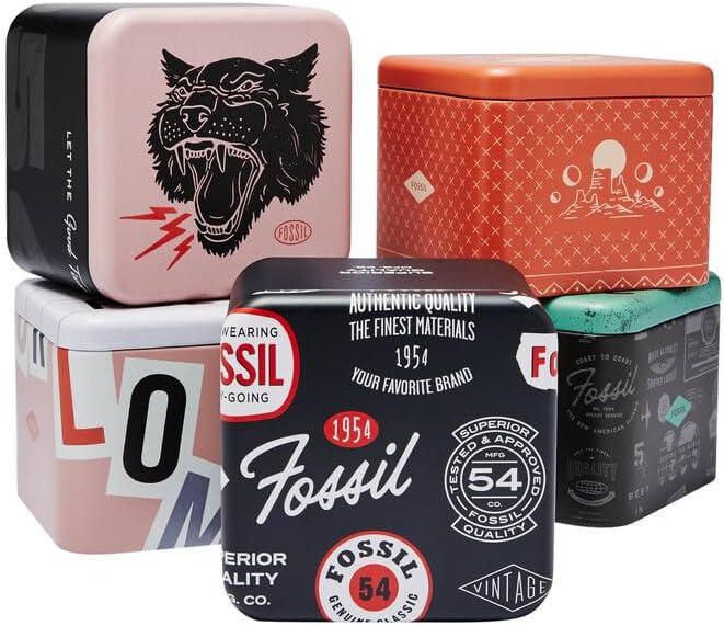 imageFossil Mens Everett Quartz Stainless Steel ThreeHand WatchSilverTurquoise Abalone