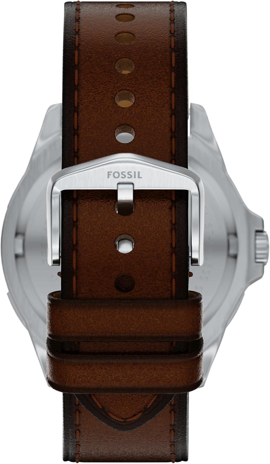 imageFossil Mens Garrett Multifunction TwoTone Stainless Steel WatchBrownGreen