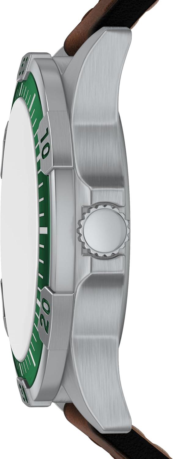 imageFossil Mens Garrett Multifunction TwoTone Stainless Steel WatchBrownGreen