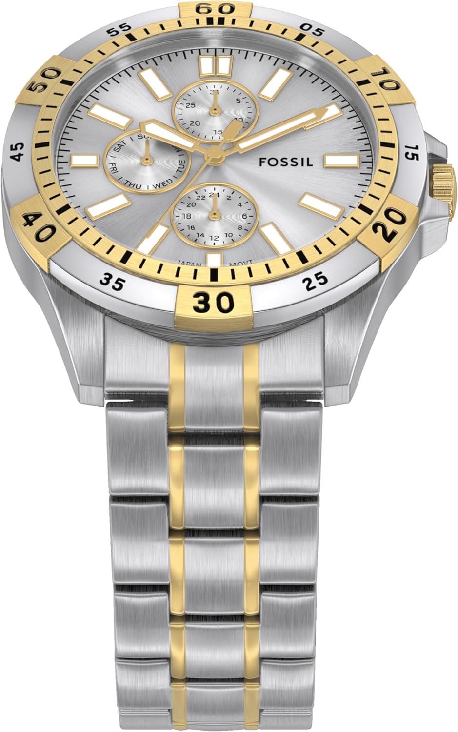 imageFossil Mens Garrett Multifunction TwoTone Stainless Steel WatchTwo Tone