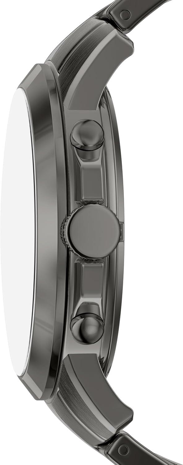 imageFossil Mens Grant Quartz Stainless Steel and Leather Chronograph WatchGunmetalBlue