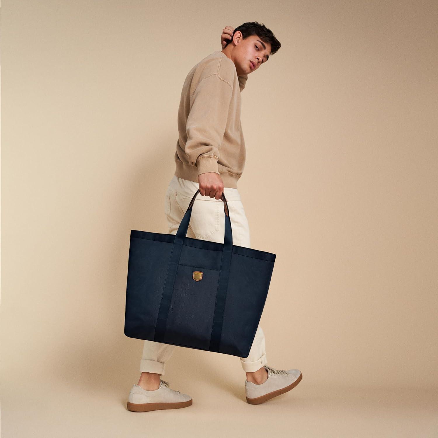 imageFossil Mens Hayes Nylon Tote Bag with Zipper Navy Blue Model MBG9629400
