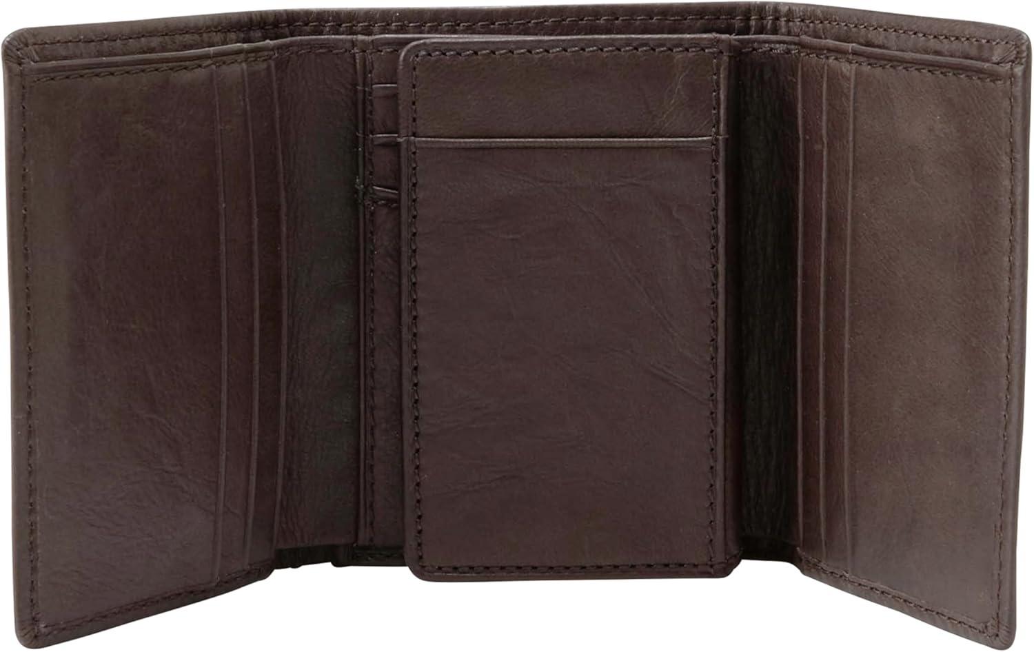 imageFossil Mens Ingram Leather Trifold with ID Window Wallet Brown Model ML3289200Ingram Brown