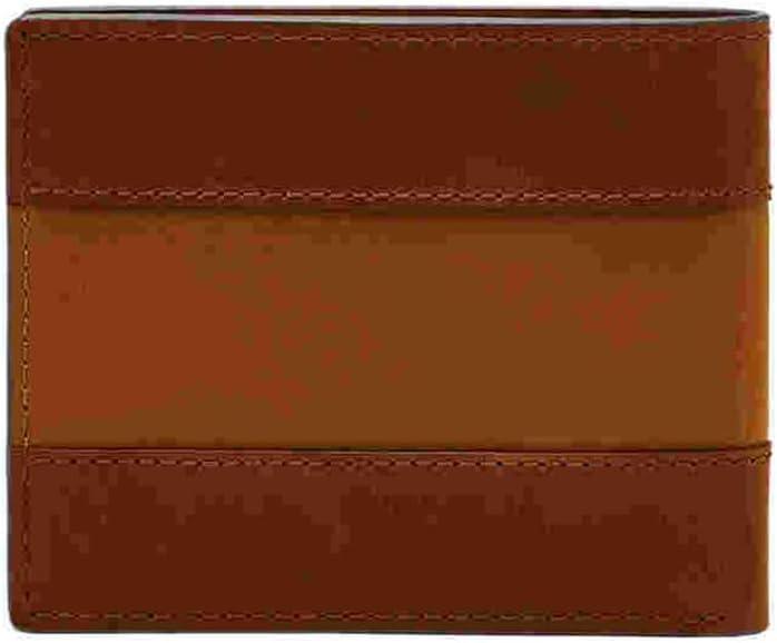 imageFossil Mens Leather Bifold Wallet with Flip ID Window for MenEverett Brown