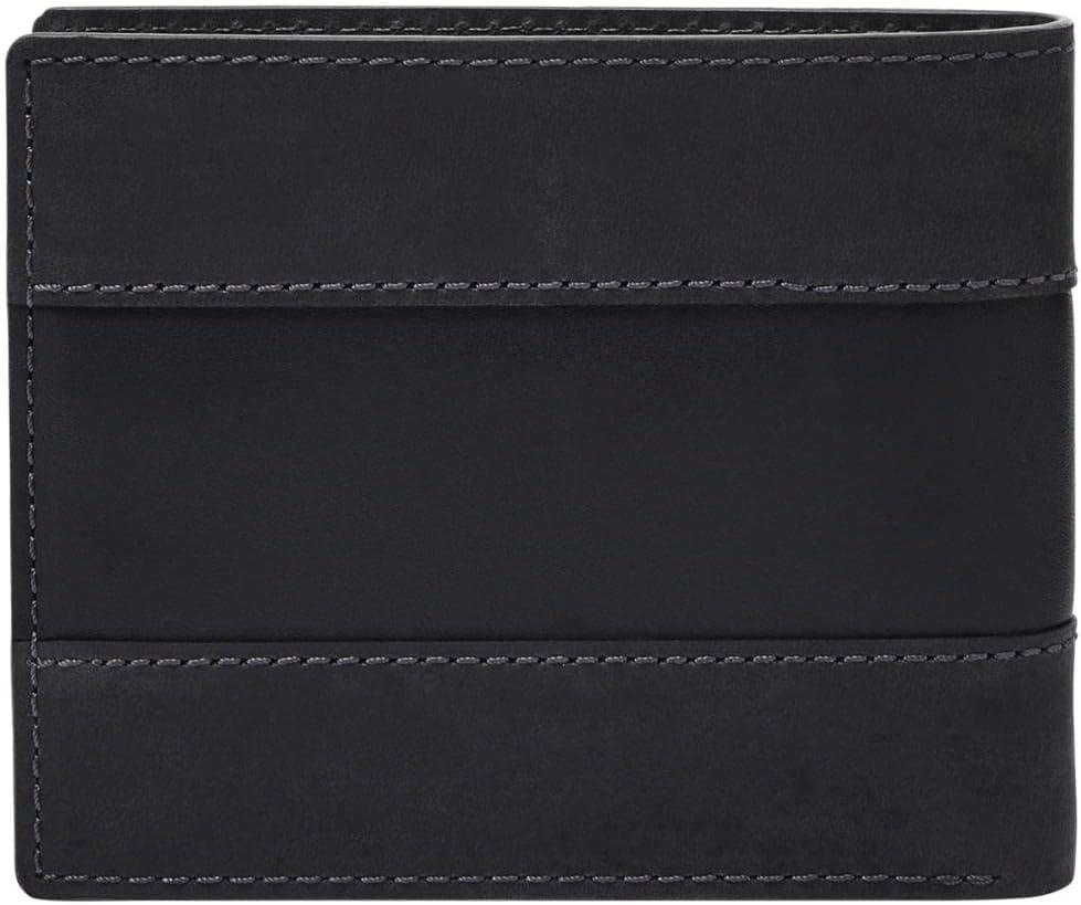 imageFossil Mens Leather Bifold Wallet with Flip ID Window for MenEverett Midnight Navy