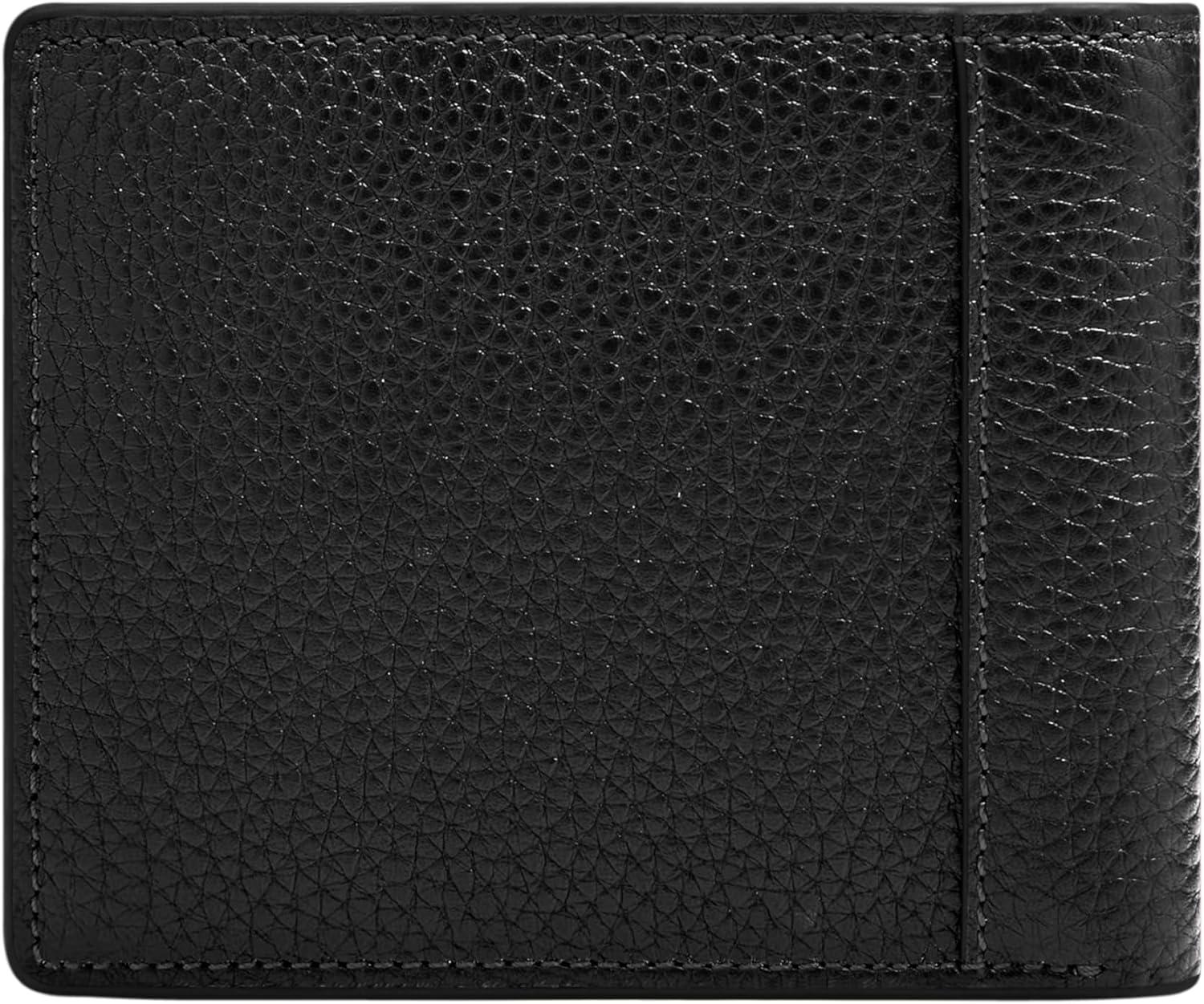 imageFossil Mens Leather Bifold Wallet with Flip ID Window for MenHuntington Black