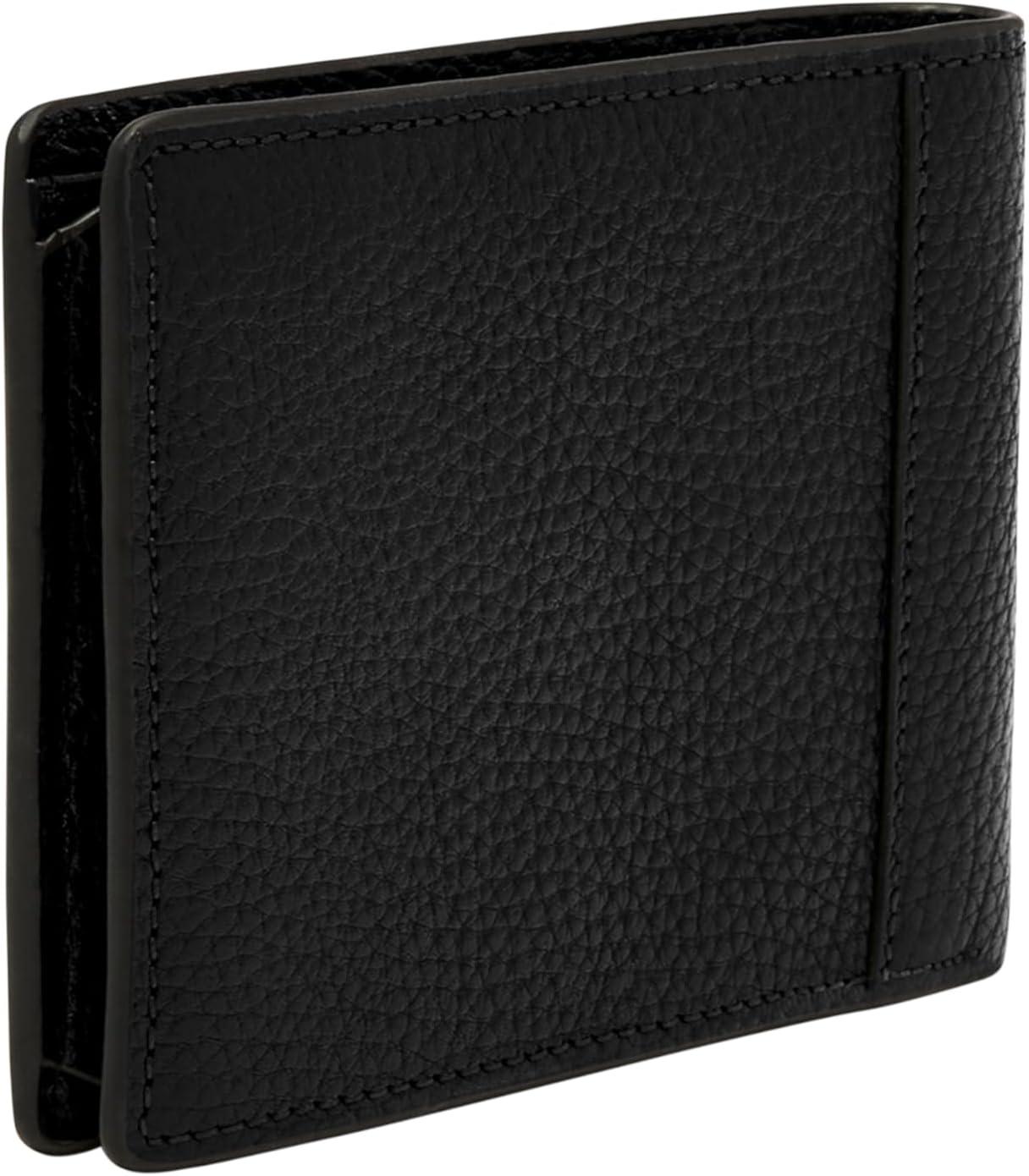 imageFossil Mens Leather Bifold Wallet with Flip ID Window for MenHuntington Black