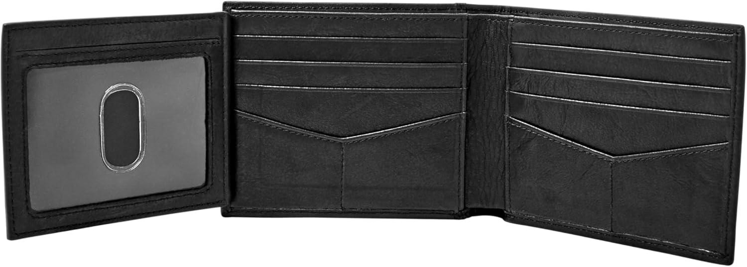 imageFossil Mens Leather Bifold Wallet with Flip ID Window for MenIngram Black