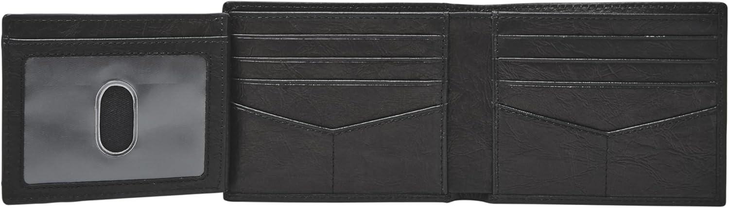imageFossil Mens Leather Bifold Wallet with Flip ID Window for MenNeel Black