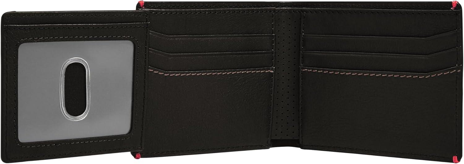 imageFossil Mens Leather Bifold Wallet with Flip ID Window for MenSport Tourer Black